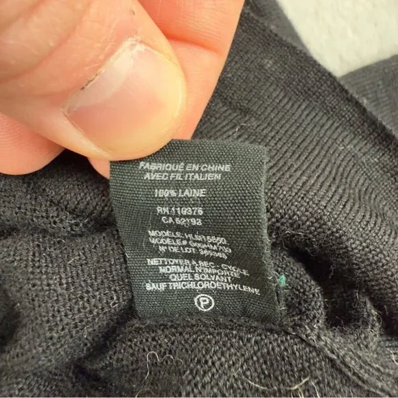 Helmut Lang Men's Size XL 100% Wool 1/4 Black Zip Up Jacket with Italian Yarn - Picture 5 of 12